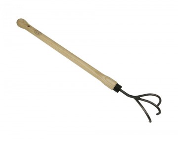 1025077 krabber   cultivator de wit 3 tands met essen knopsteel 48 cm