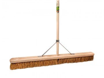 1550587 zaalveger solide kokos 100 cm vlakke kap met ikape steel 160 x 28 cm en brede stokhoude