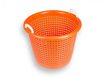 819118 mand kunststof oranje 58 liter met 2 handgrepen