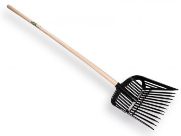 827025 mestvork atlas kunststof zwart met essen batsesteel 130 cm gebogen