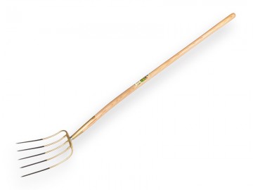 915250 mestvork offner 5 tands brons met atlas knopsteel 135 cm