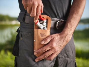 Lederen holster felco 910 met riemlussen en metalen riemclip 1