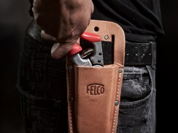 Lederen holster felco 910 met riemlussen en metalen riemclip 2