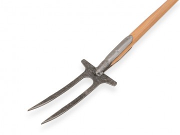 Rozenvork de wit gesmeed 2 tands met essen t steel 90 cm